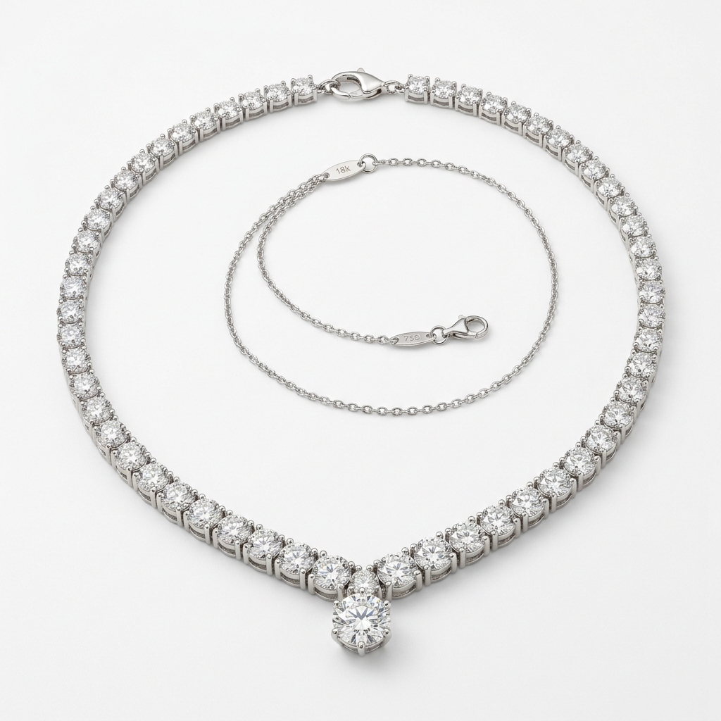 Princess Cut Diamond Necklace