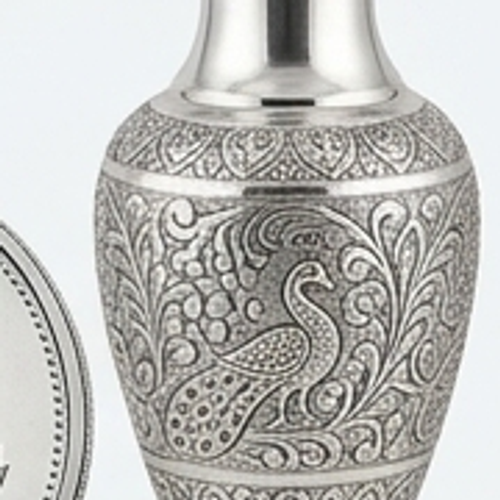 Peacock Silver Vase